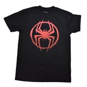 Spider-Man Across The Spider-Verse Mens Big & Tall Splatter Logo Shirt New LT